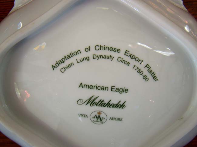 A beautiful Chinese Export 'style' American Eagle shrimp dish made by Mottahedeh — image 2